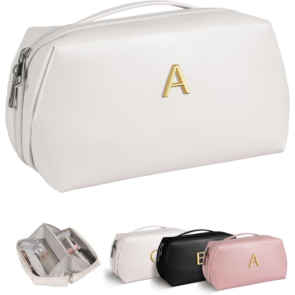 Personalized Initial Makeup Bag - Elegant Waterpr… - image 1
